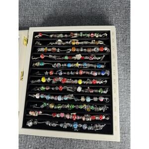 Willabee and Ward 12-Month Charm Bracelet Complete Set w/ White Display Case